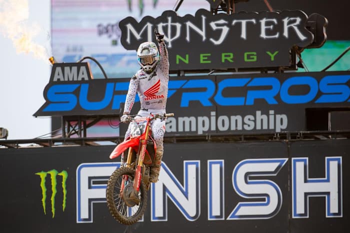 Chase Sexton's Nashville Supercross win moved him into second place in the championship standings. Photo Credit: Feld Motor Sports, Inc. 